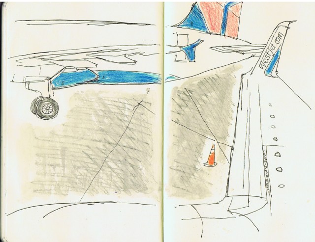 Waiting for the plane to take off, Calgary 11.08.16